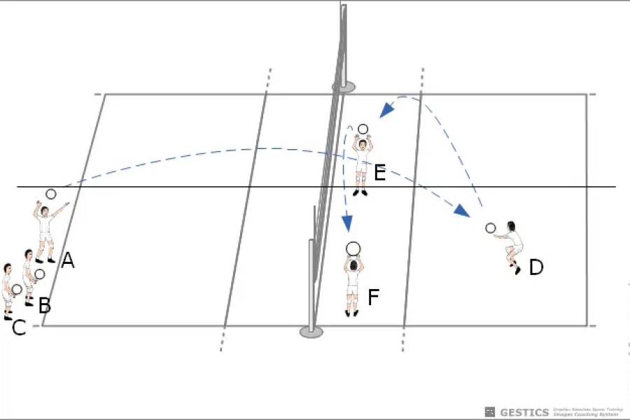 VOLLEYBALL - N. 2017 - Circuit serve and reception from various areas of the field