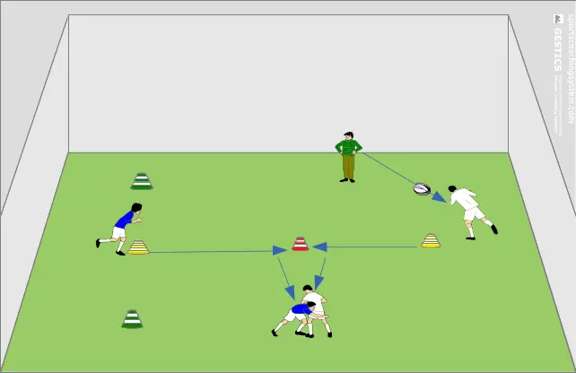 RUGBY - Nr. 7001 - Angreiferverfolgung und Tackle